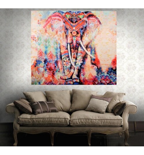 Elephant Mandala Tapestry Wall Hanging Cloth Yoga Mat Beach Throw