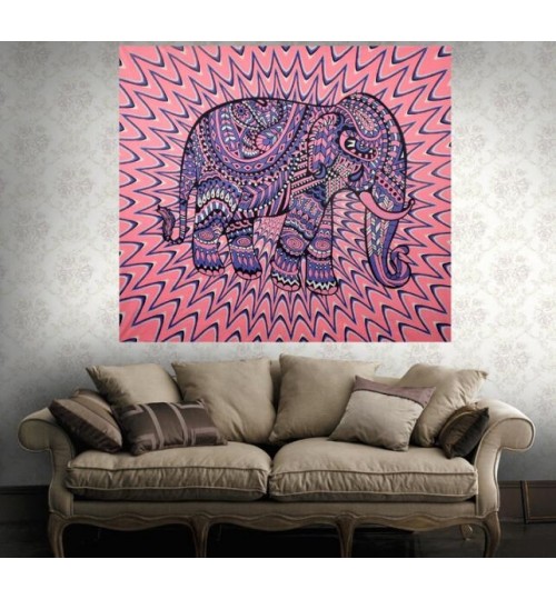 Elephant Mandala Tapestry Wall Hanging Cloth Yoga Mat Beach Throw