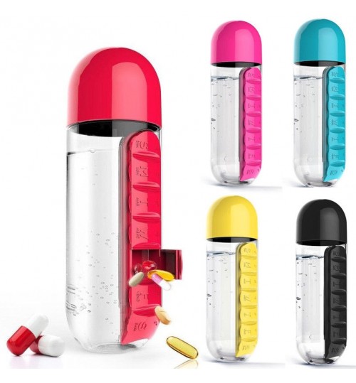 7 Daily Pill Box Water Bottle