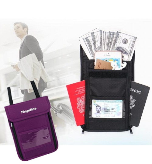 Passport Holder Travel Neck Pouch