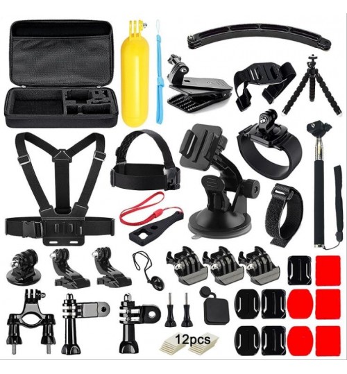 50 in 1 GoPro Mounts Accessories Kit Set + Large Carry case