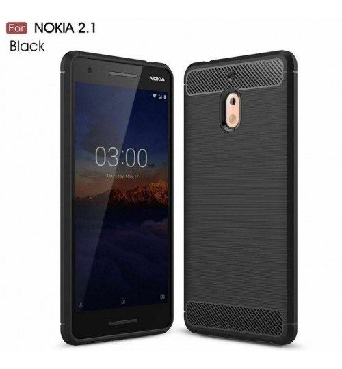 Nokia 2.1 case rugged case with carbon fiber