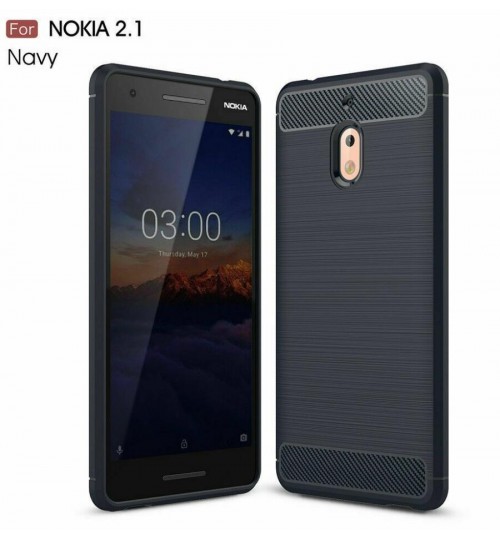 Nokia 2.1 case rugged case with carbon fiber