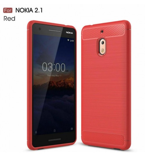Nokia 2.1 case rugged case with carbon fiber