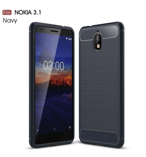 Nokia 3.1 case rugged case with carbon fiber