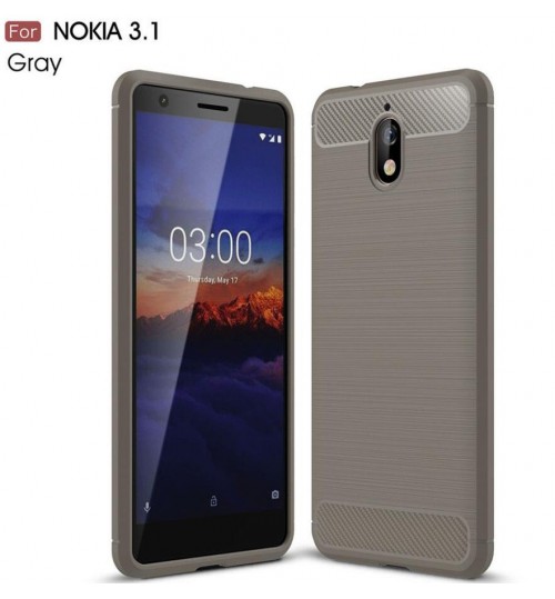 Nokia 3.1 case rugged case with carbon fiber