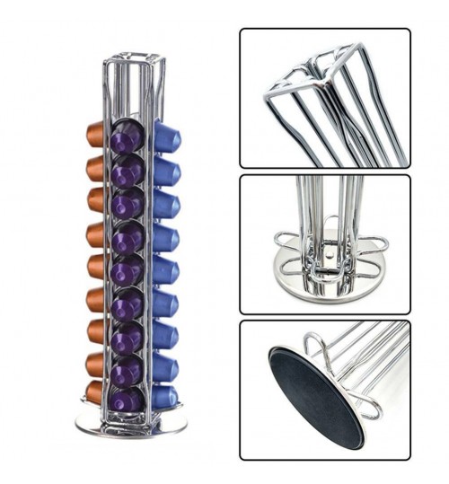 40 Capsule Coffee Pod Holder Tower