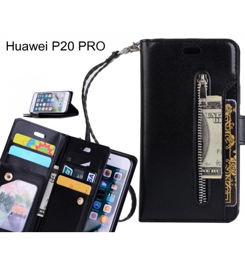 Huawei P20 Pro Case Multi Functional Wallet Case - Black