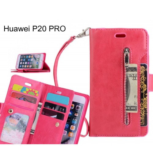 Huawei P20 Pro Case Multi Functional Wallet Case - Red