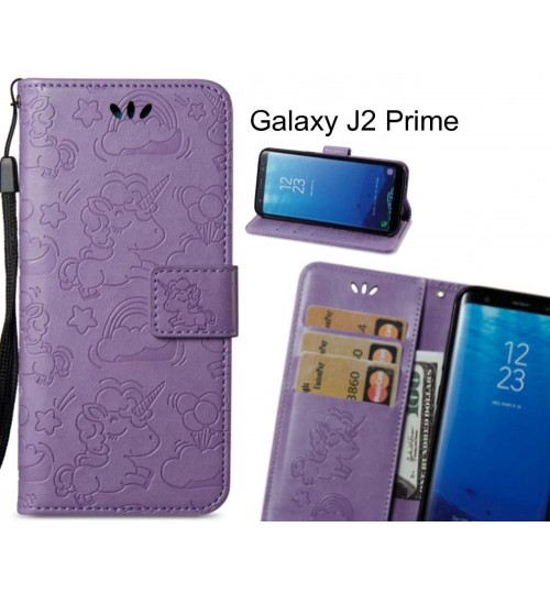 Galaxy J2 Prime Case Wallet Leather Unicon Case - Purple