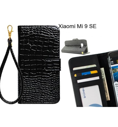 Xiaomi Mi 9 Se Case Croco Wallet Leather Case - Black