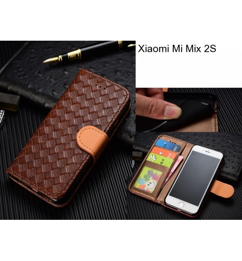 Xiaomi Mi Mix 2s Case Leather Wallet Case Cover - Brown