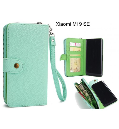 Xiaomi Mi 9 Se Case Coin Wallet Case Full Wallet Leather Case - Green