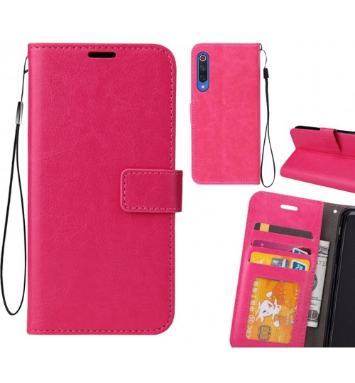 Xiaomi Mi 9 Se Case Fine Leather Wallet Case - Hot Pink