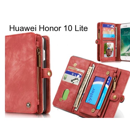Huawei Honor 10 Lite Case Retro leather case multi cards cash pocket & zip