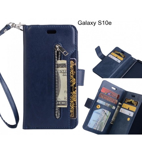 Galaxy S10e case 10 cards slots wallet leather case with zip
