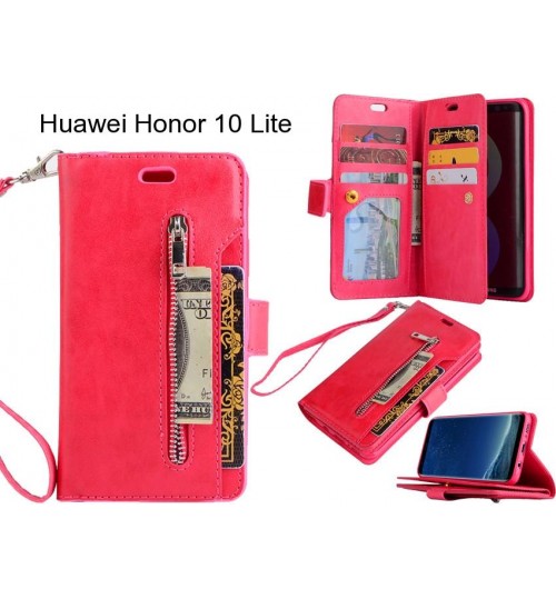 Huawei Honor 10 Lite case 10 cards slots wallet leather case with zip