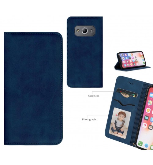 Galaxy Xcover 3 Case Premium Leather Magnetic Wallet Case - Blue