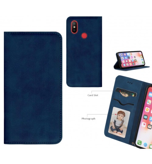 Xiaomi Mi 6x Case Premium Leather Magnetic Wallet Case - Blue
