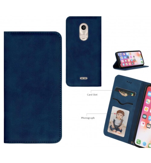Alcatel 3c Case Premium Leather Magnetic Wallet Case - Blue
