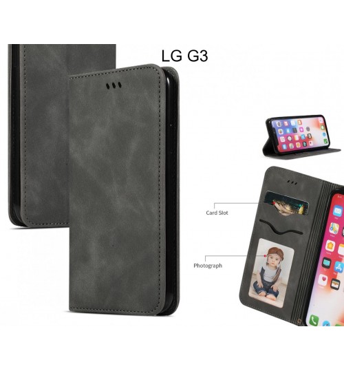 Lg G3 Case Premium Leather Magnetic Wallet Case - Black