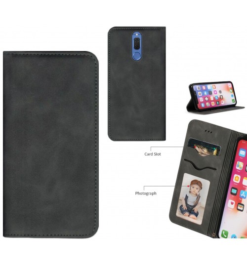 Huawei Nova 2i Case Premium Leather Magnetic Wallet Case - Black
