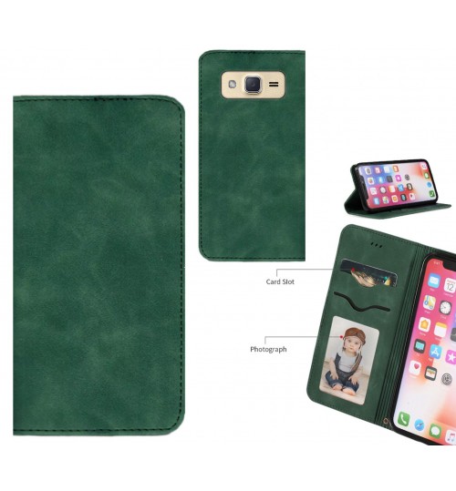 Galaxy J2 Case Premium Leather Magnetic Wallet Case