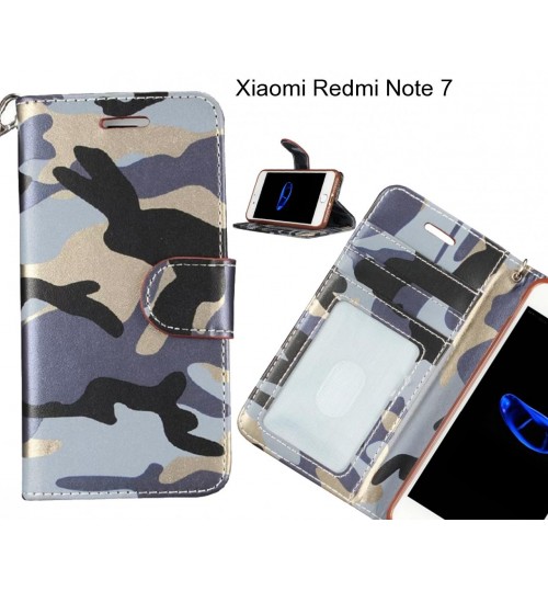 Xiaomi Redmi Note 7 Case Camouflage Leather Wallet Case Cover - Grey