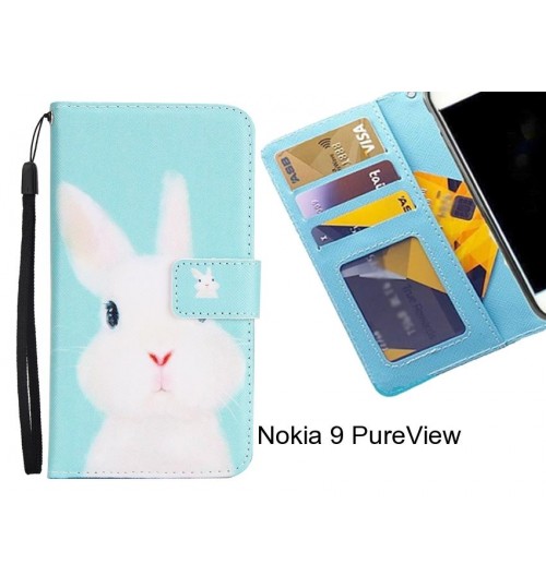 Nokia 9 PureView case 3 card leather wallet case printed ID