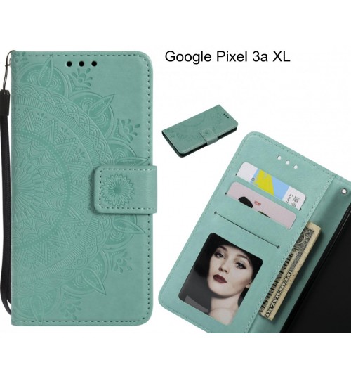 Google Pixel 3a XL Case mandala embossed leather wallet case