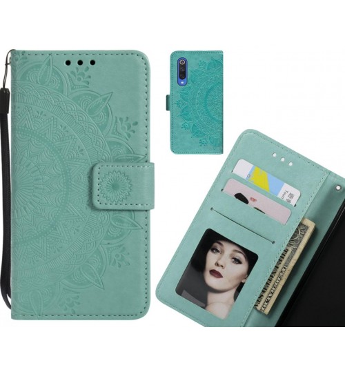 Xiaomi Mi 9 Se Case Mandala Embossed Leather Wallet Case - Green