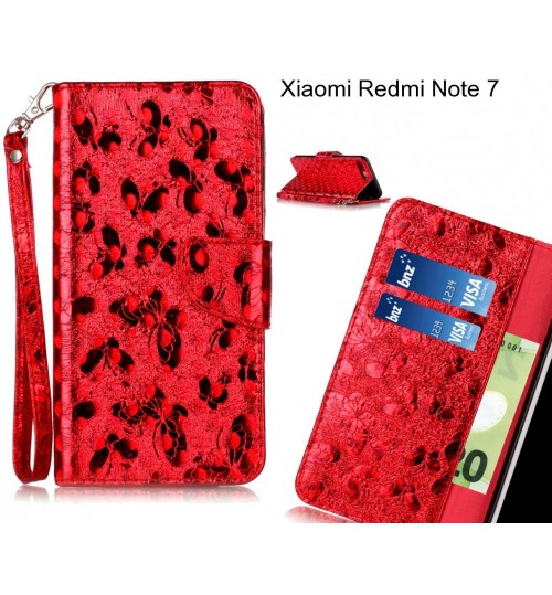 Xiaomi Redmi Note 7 Case Wallet Leather Flip Case laser butterfly
