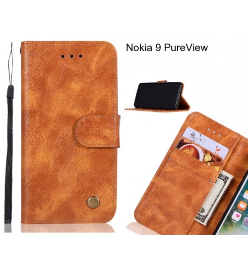 Nokia 9 PureView Case Vintage Fine Leather Wallet Case