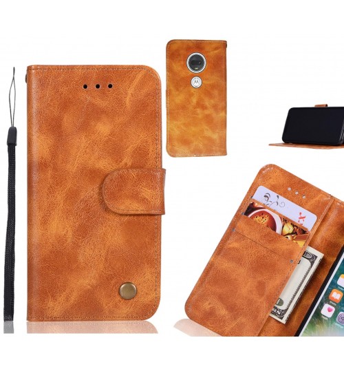 Moto G7 Case Vintage Fine Leather Wallet Case - Brown