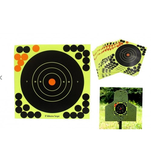 8" Bullseye Self Adhesive Shooting Pasters 10 pack