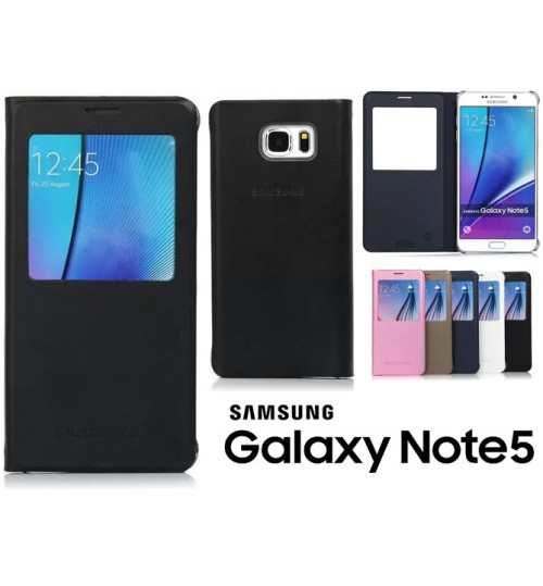 Samsung Galaxy Note 5 case Leather Flip window