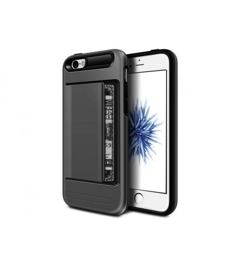 iPhone 5 5s SE impact proof hybrid case card clip