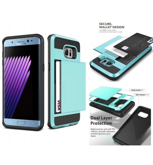 Galaxy S7 impact proof hybrid case card holder