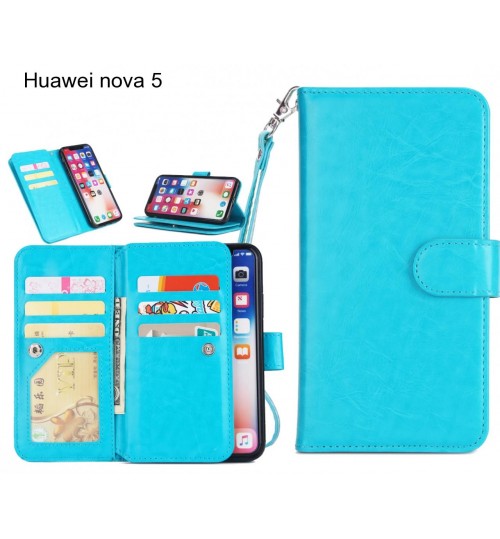 Huawei nova 5 Case triple wallet leather case 9 card slots