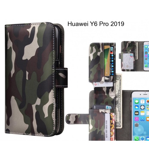 Huawei Y6 Pro 2019  Case Wallet Leather Flip Case 7 Card Slots - Green