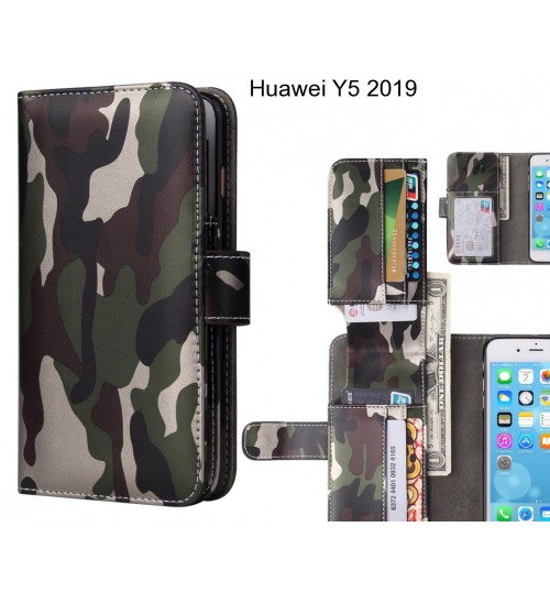 Huawei Y5 2019  Case Wallet Leather Flip Case 7 Card Slots - Green