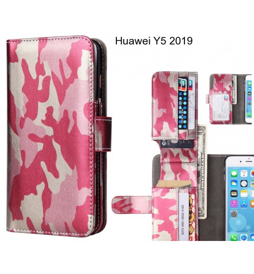 Huawei Y5 2019  Case Wallet Leather Flip Case 7 Card Slots - Pink