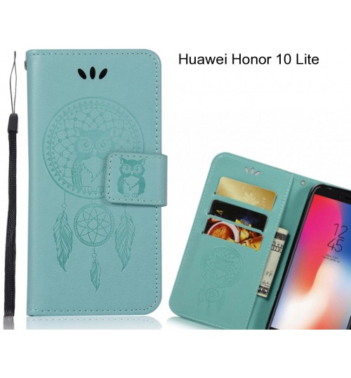 Huawei Honor 10 Lite  Case Embossed leather wallet case owl