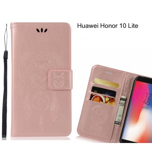 Huawei Honor 10 Lite  Case Embossed leather wallet case owl