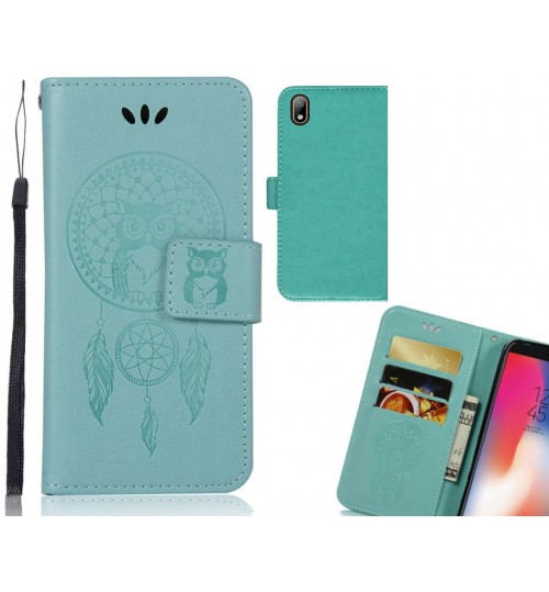 Huawei Y5 2019  Case Embossed leather wallet case owl