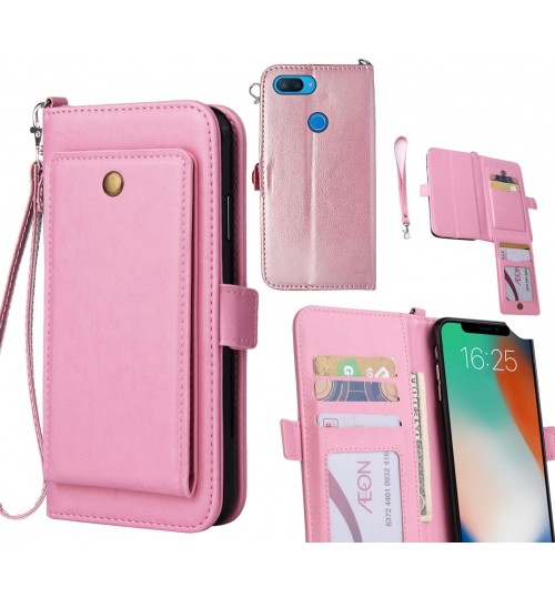 Xiaomi Mi 8 Lite  Case Retro Leather Wallet Case - Pink