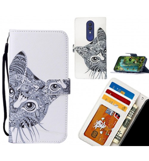 Alcatel 1x case 3 card leather wallet case printed ID