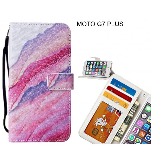 MOTO G7 PLUS case 3 card leather wallet case printed ID