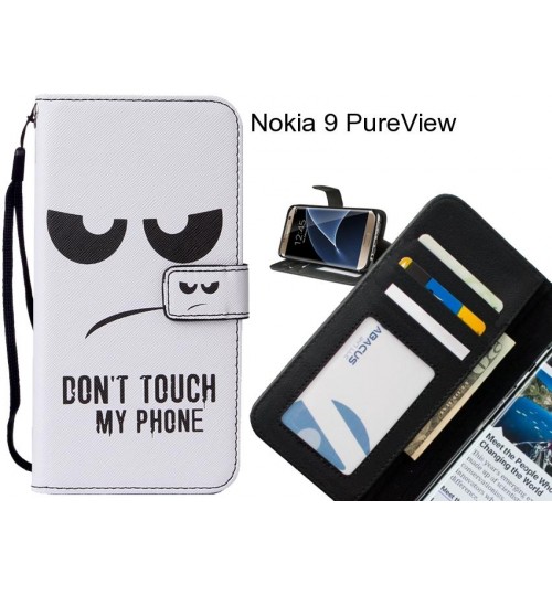 Nokia 9 PureView case 3 card leather wallet case printed ID