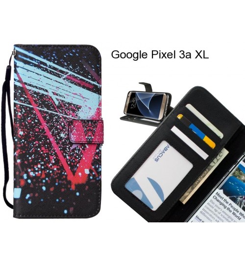 Google Pixel 3a XL case 3 card leather wallet case printed ID